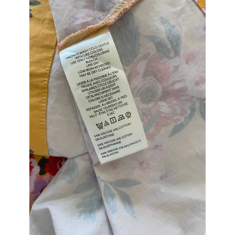 Anthropologie Size M Cecily Flora Midi Dress Garden‎ Party Cottagecore Yellow